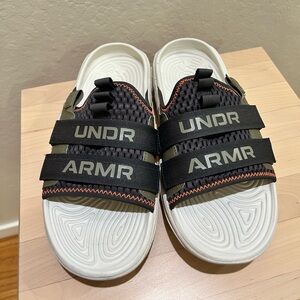 Like new Under Armour Men's Ignite Alpha Slide Sandals Stone Tent Men8 women9.5